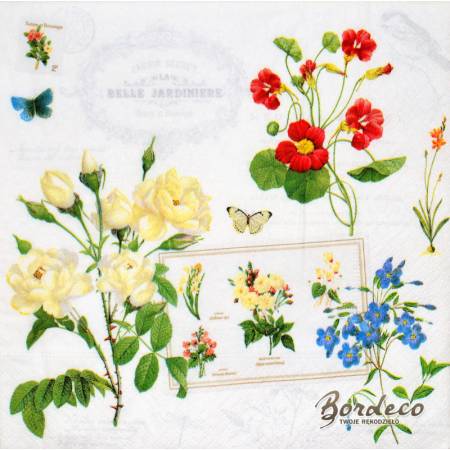 Serwetka decoupage firmy R2S ogrodowe kwiatki 33x33cm